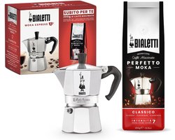 Moka Express Koffiezetapparaat 3 Kopjes met Perfecte Mokka Mix - Aluminium Koffiezetter