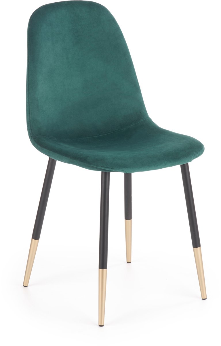 Halmar K379 Serie - Eetkamerstoel - Ciemny Groen - Velvet - Metaal Frame