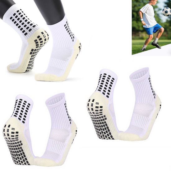 Grip Voetbalsokken Voor Heren, 2 Paar, Uniseks Sokken | Anti-Slip Design | Universele Schaal 39-46 | 75% Katoen | Voetbalsokken Voor Kinderen, Voetbalsokken Voor Mannen