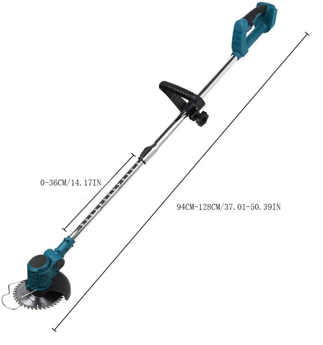 Traumheim® 3-in-1 Kantenmaaier – Elektrische Grastrimmer – Bosmaaier – Grasmaaier – Draadloos & Elektrisch – Incl. 2 Accu ‘s & Snellader - blauw – foto 2