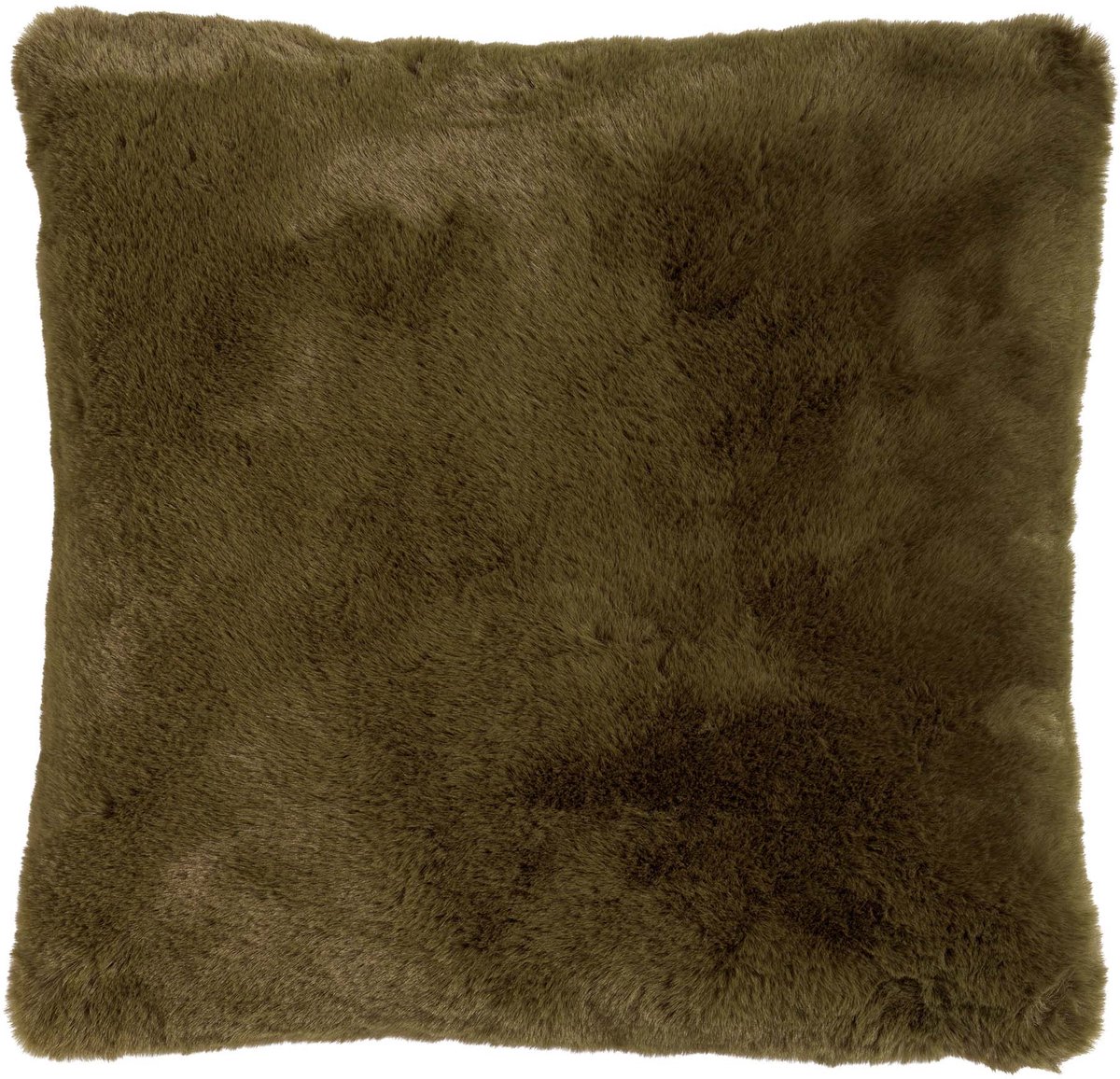 Dutch Decor ZAYA - sierkussen 60x60 cm - bontlook - extra groot - Military Olive - groen - Inclusief binnenkussen - Luxe kussens voor woonkamer & bank Olijfgroen