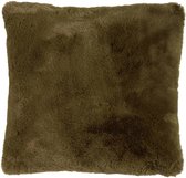 Dutch Decor ZAYA - sierkussen 60x60 cm - bontlook - extra groot - Military Olive - groen - Inclusief binnenkussen - Luxe kussens voor woonkamer & bank