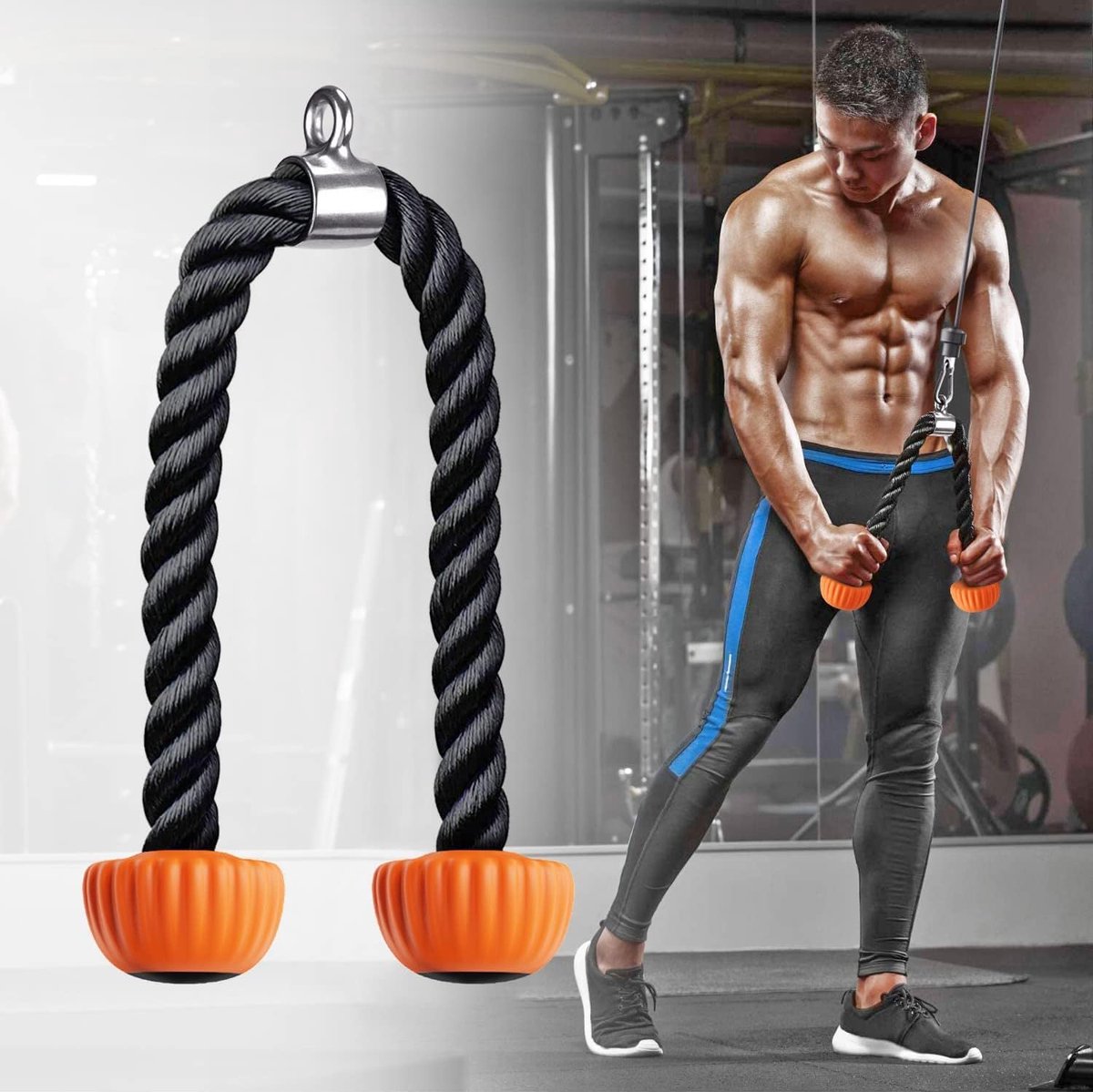 Ibenzoa® Multifunctionele Fitness Touwset voor Triceps, Biceps en Voorarm Training met Diverse Accessoires