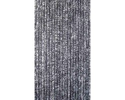 Vliegengordijn Kattenstaart 90x200 cm – Chenille - Inkortbaar -Zwart Wit- Let op hoogte - meet kozijn op