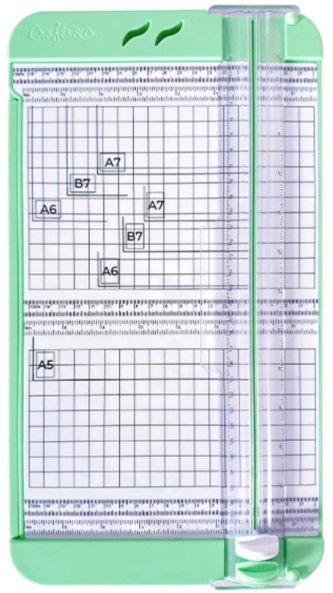 Papiersnijder A3 en A4 - Papier Snijmachine - Knutselen voor Volwassenen en Kinderen - Rolsnijmachine - Knutselspullen - Snijden en Rillen - 38x21x3 cm - Groen - Crafts&Co