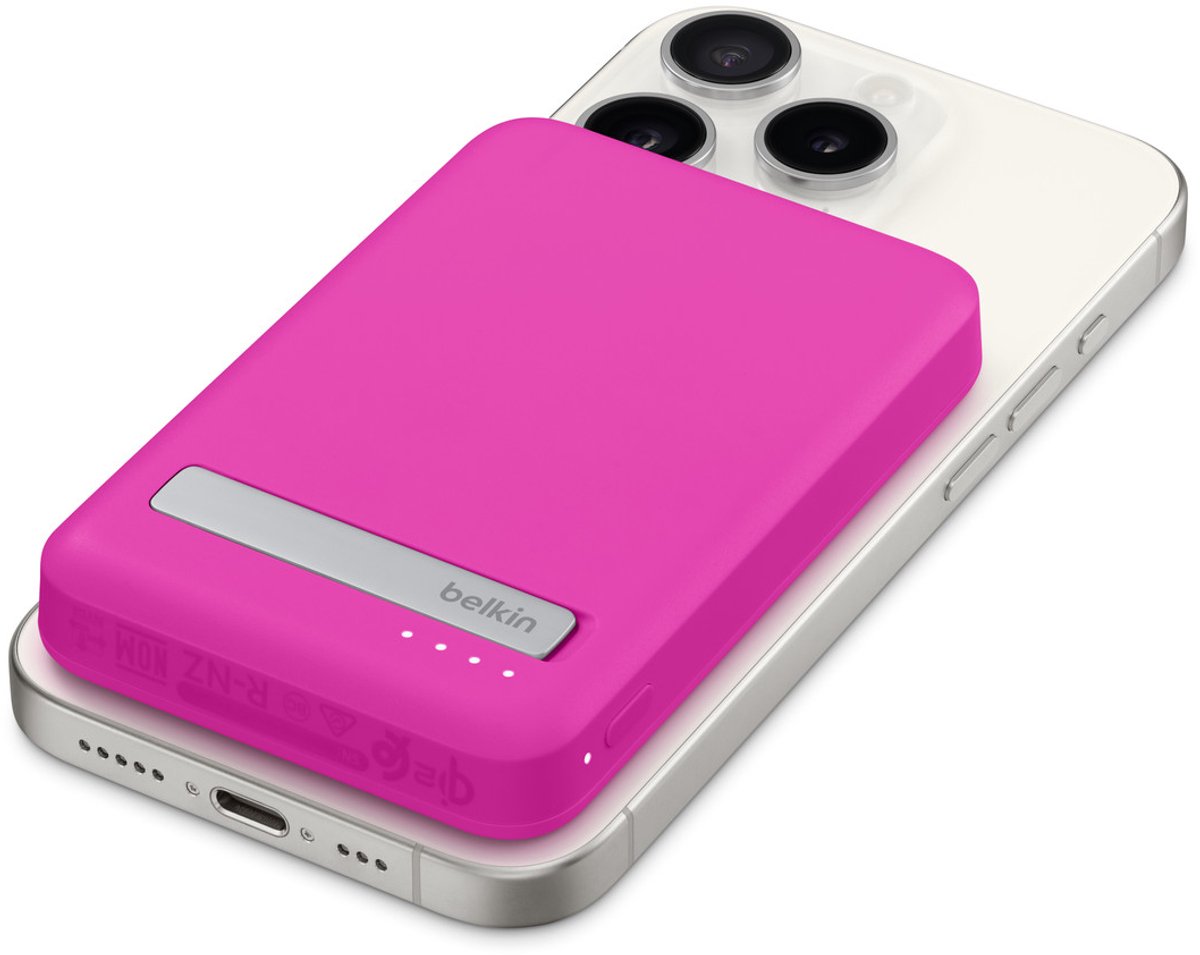 Belkin BoostCharge Pro Magnetische Powerbank 5K - Roze - afbeelding 2