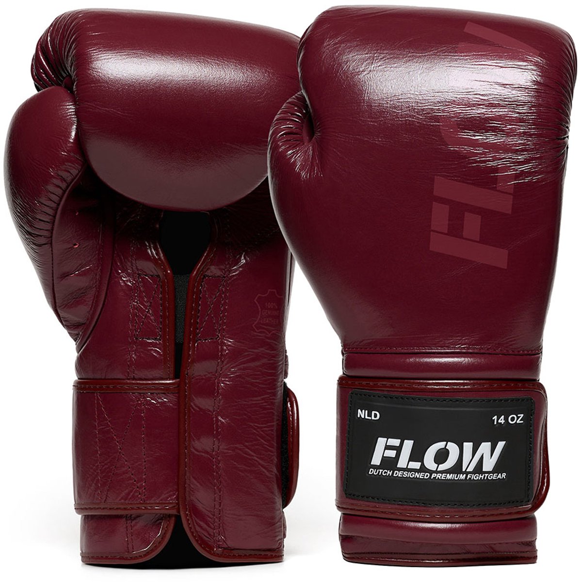 Flow - Challenge Bokshandschoenen - Echt Leer - Donkerrood 12 oz