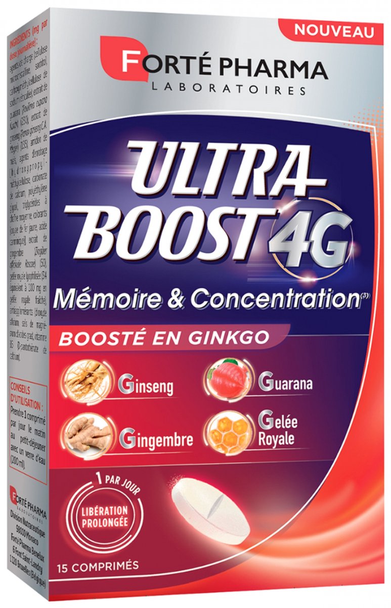 Forté Pharma Ultra Boost 4G Geheugen & Concentratie 15 Tabletten