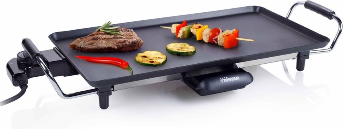 Bol.com Tristar Bakplaat BP-2965 - Gourmet bakplaat - Grillplaat 46 cm - Voor 4 tot 6 personen - Met regelbare thermostaat - Ant... aanbieding