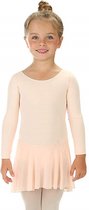 Elowel Beige Meisjes Gymnastiek/Turnpakje Met Rok En Lange Mouwen 104 -116
