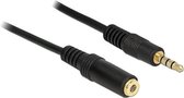 3,5mm Jack 4-polig audio/video verlengkabel AWG24 / zwart - 5 meter