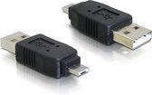 DeLOCK Adapter USB micro-A male to USB2.0 A-male USB 2.0 A Zwart