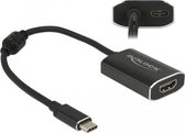 DeLOCK Premium USB-C naar HDMI en USB-C PD adapter met DP Alt Mode (4K 60 Hz) / zwart - 0,20 meter