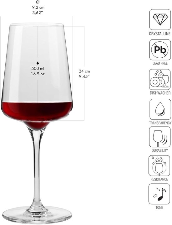 KROSNO Vodka-bril Glazen | Set van 6 Stuks | 50 ml | Shot Collectie