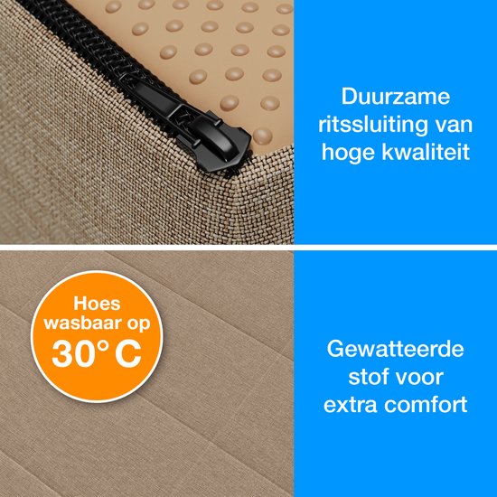 ELONEO Hoes voor Opvouwbaar Matras - 75x195x15 cm, Beschermende Matrashoes voor Vouwmatras met Zakken aan de Zijkant, Wasbaar, Modern Ontwerp, Vierkante Poef Hoes Grijs