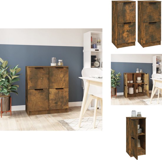 Dressoir 30x30x70 cm bewerkt hout betongrijs | -nl
