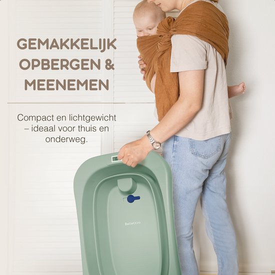 Bellettini® Opvouwbare Baby Bad inclusief kussen - Peuterbad - Groen van Bellettini — afbeelding 3