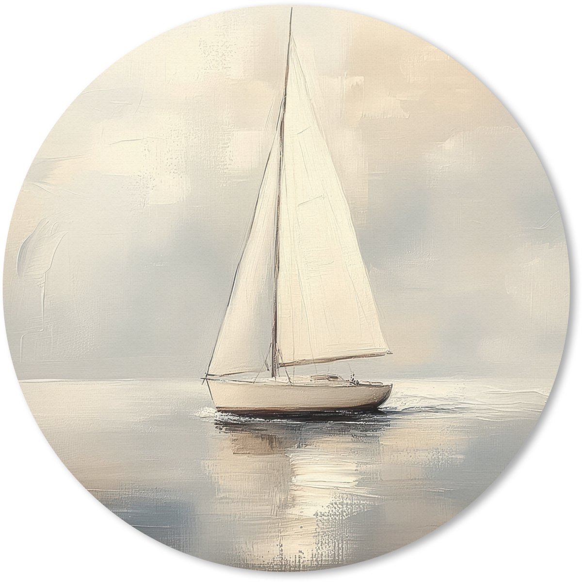 Muismat rond 40x40 cm - Mousepad Zeilschip - Zee - Bewolkt - Ronde muismatten
