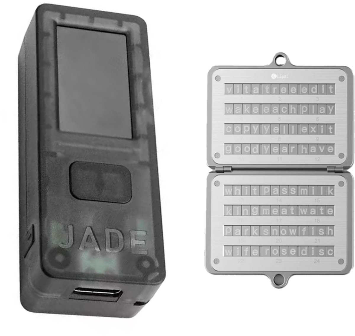 Blockstream Jade + Ellipal Seed Phrase Steel