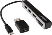 InLine Micro USB OTG kaartlezer met 3-poorts USB Hub - 0,15 meter