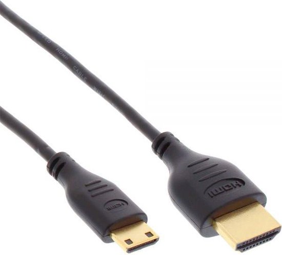 InLine Dunne Mini HDMI - HDMI kabel - versie 2.0 (4K 60Hz) - 1 meter | bol. com