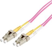 Transmedia LC Duplex Optical Fiber Patch kabel - Multi Mode OM4 - paars / LSZH - 15 meter