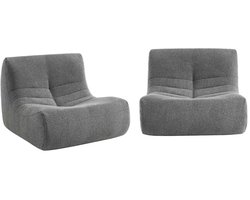 sweeek - Set van 2 fauteuils boucléstof sokol 1 zitplaats