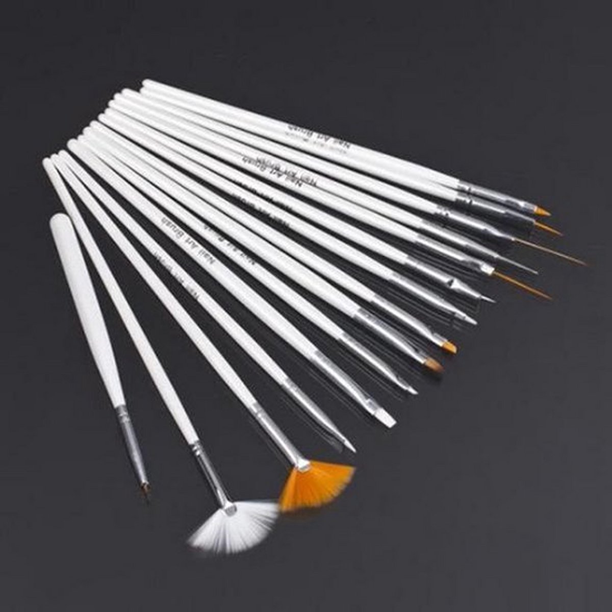 Goedkoopste Knaak Nail Art Kwasten Set - Penselen - Manicure - Nagels - 15-Delig