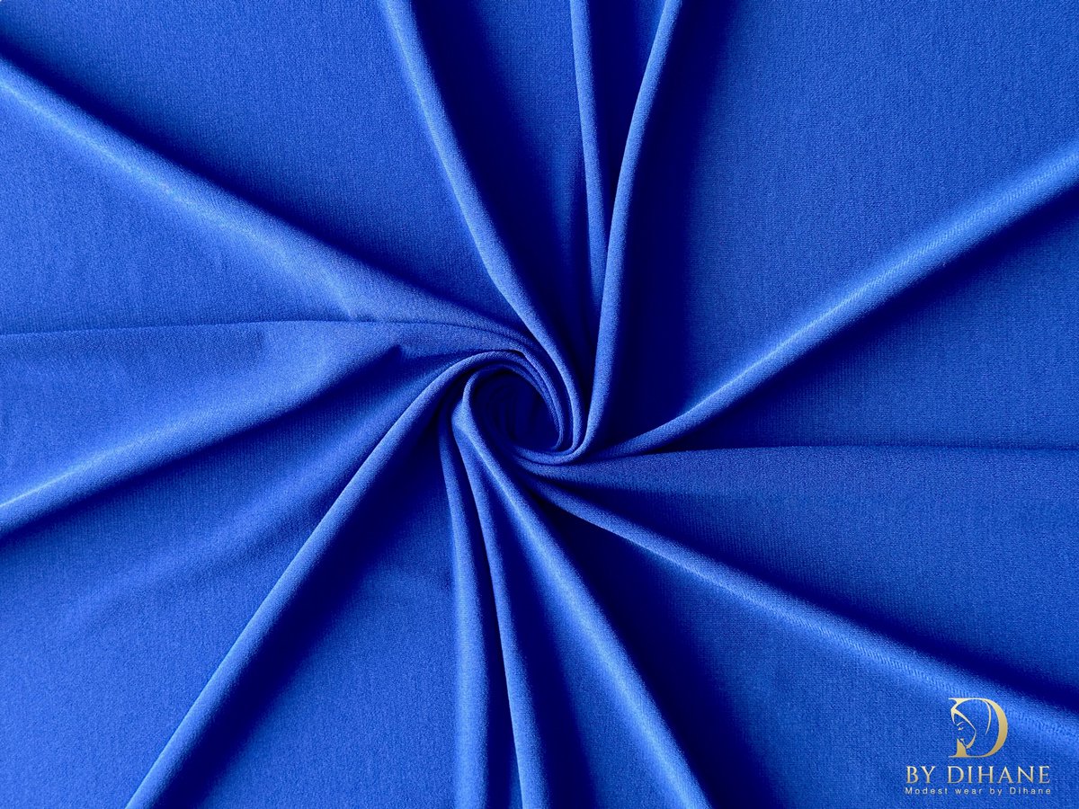 By Dihane: 100% Katoen Hoofddoek - Hijab - Katoen Jersey - Hijaab - Sjaal - Turban - Dames Hoofddoek - Islamitisch Hoofddeksel - 190cm x 70cm- Kleur Royal Blue