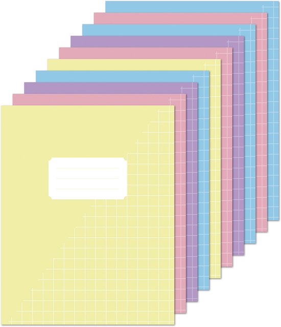 Kangaro schriften A5 - met ruit 10mm - pastel kleuren - 10 stuks - K-583006