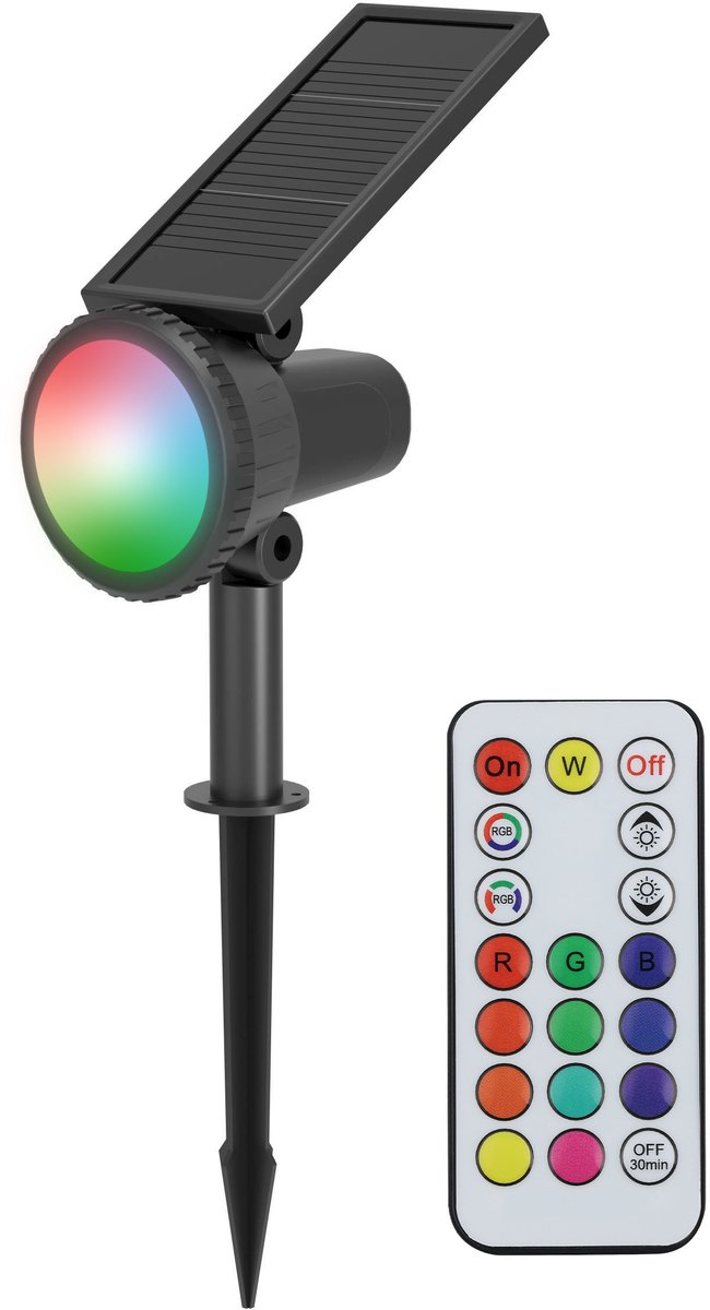 Eglo Sambuco Solaire spot de jardin à piquer extérieur - LED - 37,5 cm - Noir