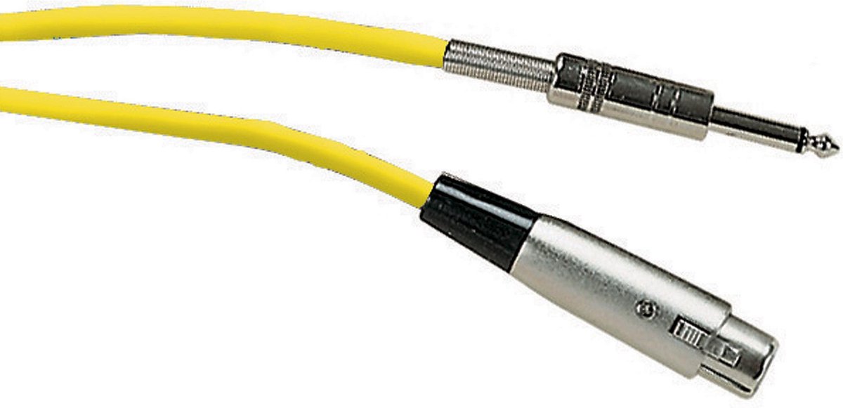 XLR (v) - 6,35mm Jack mono (m) audiokabel / geel - 6 meter