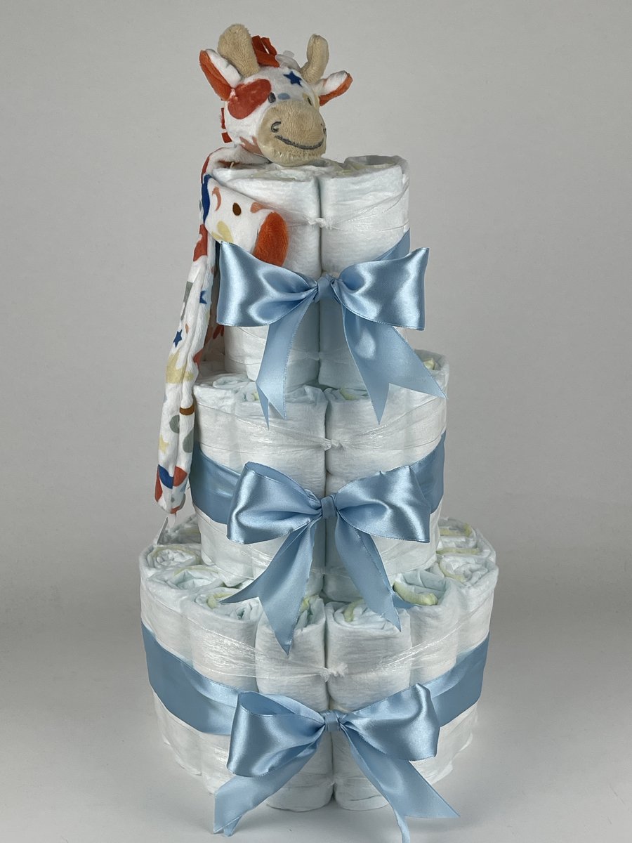 Chouette-Chouette | Luiertaart Jongen | Kraamcadeau | Geboorte Jongen | Babyshower | Tuttle Giraffe Gilles Blauw