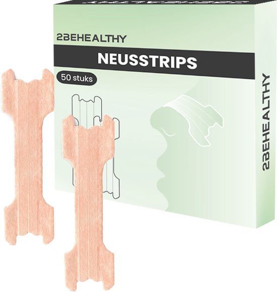 2BEHEALTHY Neusstrips - 50 Stuks - Universeel - Anti Snurk Neuspleisters - Neusspreider - Neus Pleisters - Neusstrips Sport - Nose Strips - Neusstrips Hardlopen - Beige