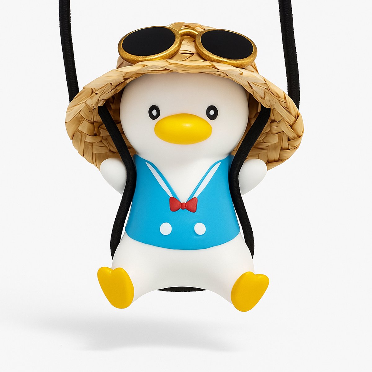 Cruva Swinging Duck Auto Hanger – Auto Spiegelhanger – Schommelende Eend – Captain Quack – Auto Decoratie – Hanger voor Achteruitkijkspiegel – Accessoires Auto Interieur - Auto Ornament - Schommelende eend - Decoratieve Accessoires - Cadeau