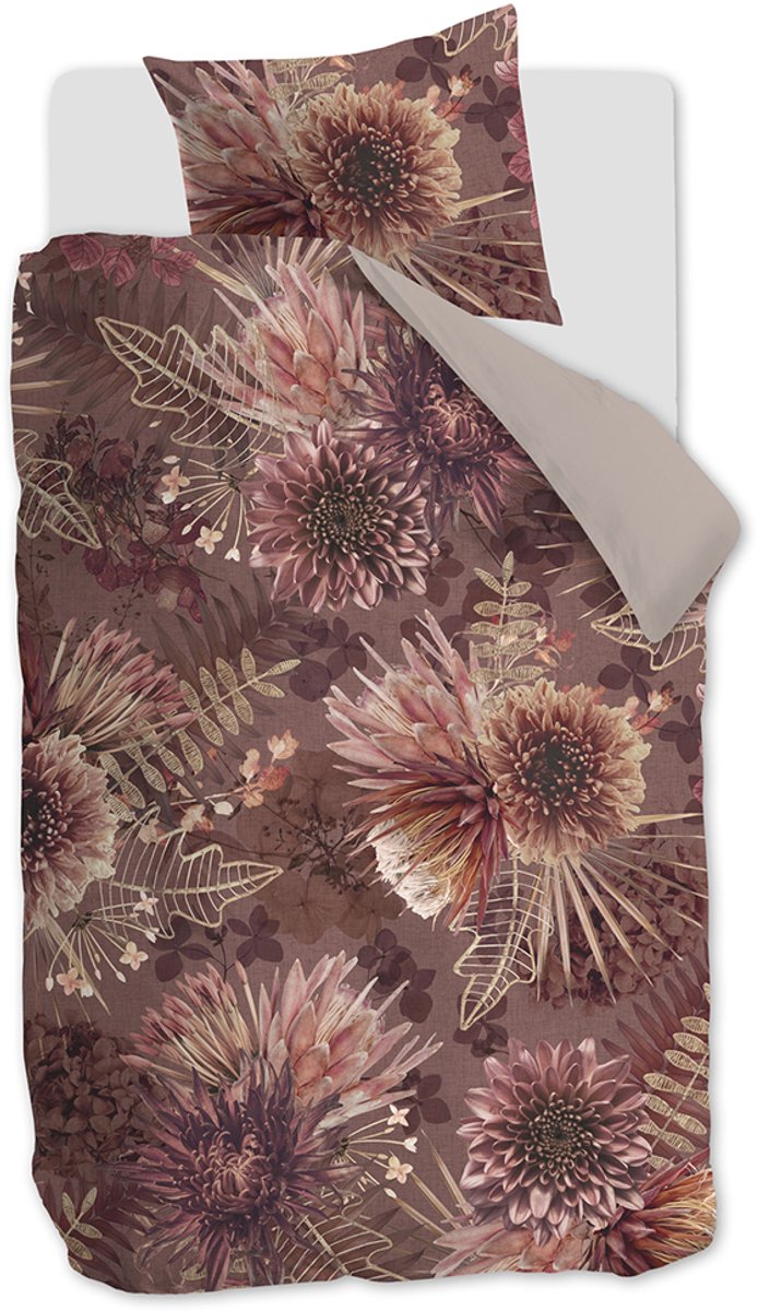 Rivièra Maison - Protea dekbedovertrek - Eenpersoons - 140x200/220 cm - Steenrood