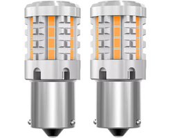 TLVX BAU15S 1156 PY21W No Hyper Flash 10-30V LED Oranje Canbus knipperlichten / Richtingaanwijzer / P21W / Flashing Lights Orange / Auto / Vrachtwagen / Tractor / Bus / LED Bulbs / Bayonet fitting / Ingebouwde weerstand / Storingsvrij / 2 stuks