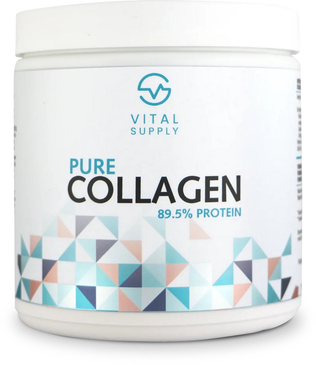 Goedkoopste VITAL SUPPLY - Pure Collageen Type I Hydrolyzed met vitamine C en D - 250 gram - 89,5 Eiwitrijk - Premium