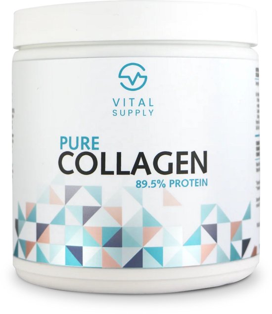 VITAL SUPPLY - Pure Collageen Type I Hydrolyzed met vitamine C en D - 250 gram - 89,5% Eiwitrijk - Premium