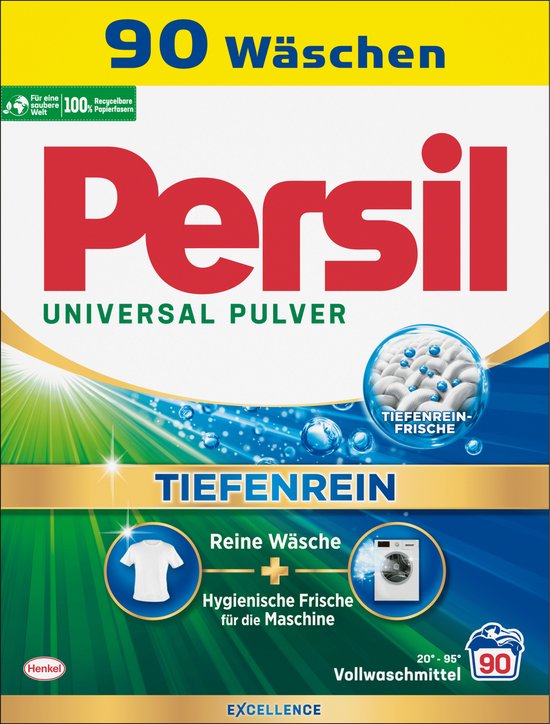 Persil Waspoeder Universal - Wasmiddel - Witte Was - Krachtige Vlekverwijdering - Hygiënische Frisheid - Grootverpakking - 90 Wasbeurten
