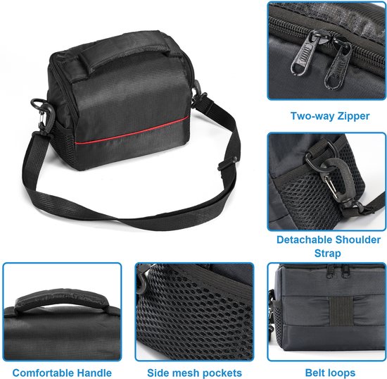 Ecco Camera Bag - Schoudertas voor vrouwen - Zwart
