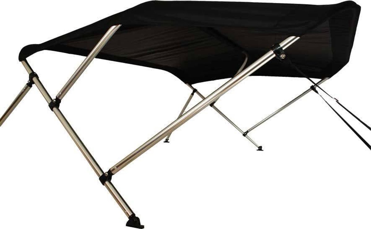 BREG Biminitop | Aluminium 3-boogs | Breedte 200 <> 213 cm - Hoogte 137 cm - Zwart doek