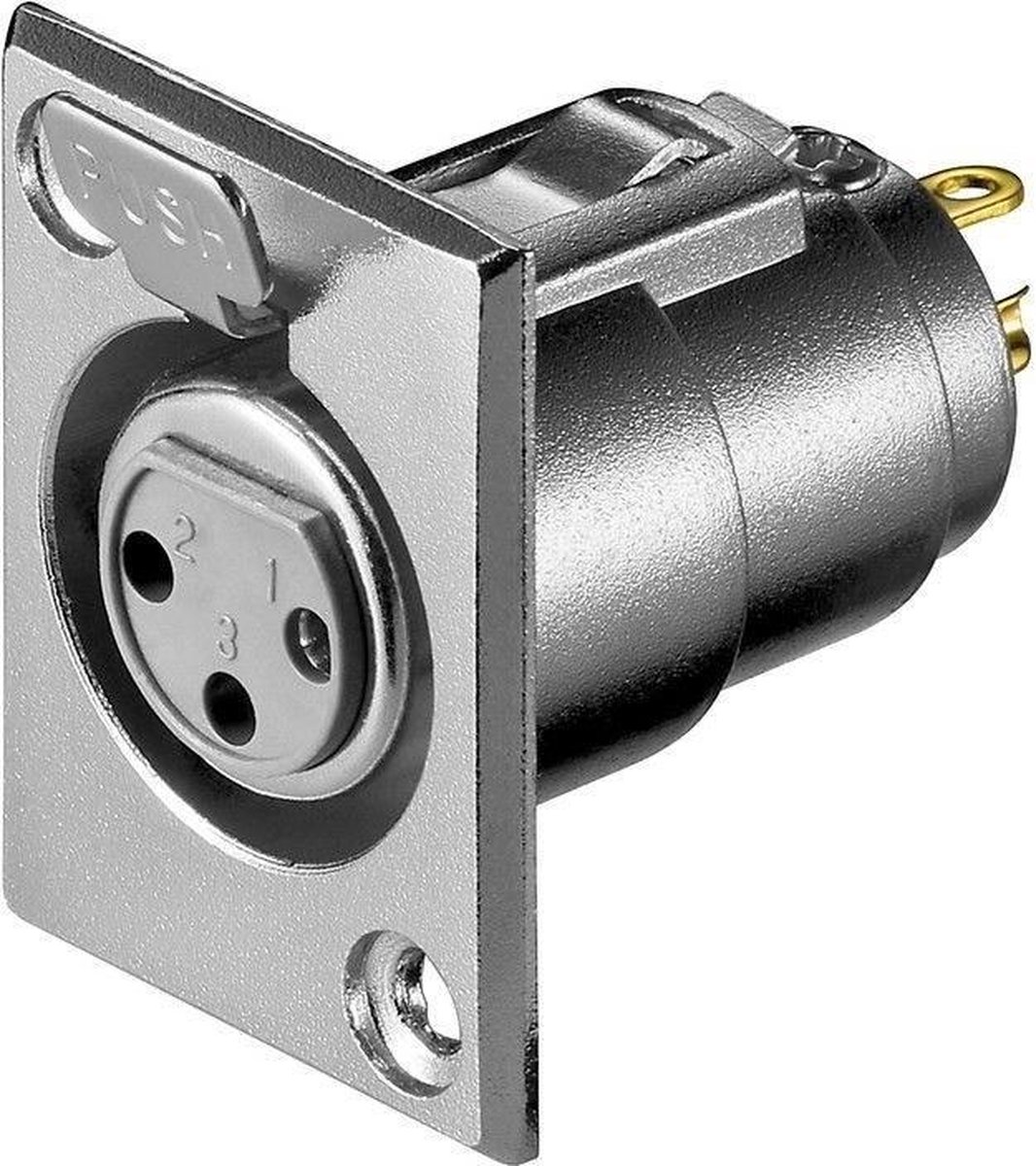 Goobay XLR 3-pins inbouwconnector (v) - verguld