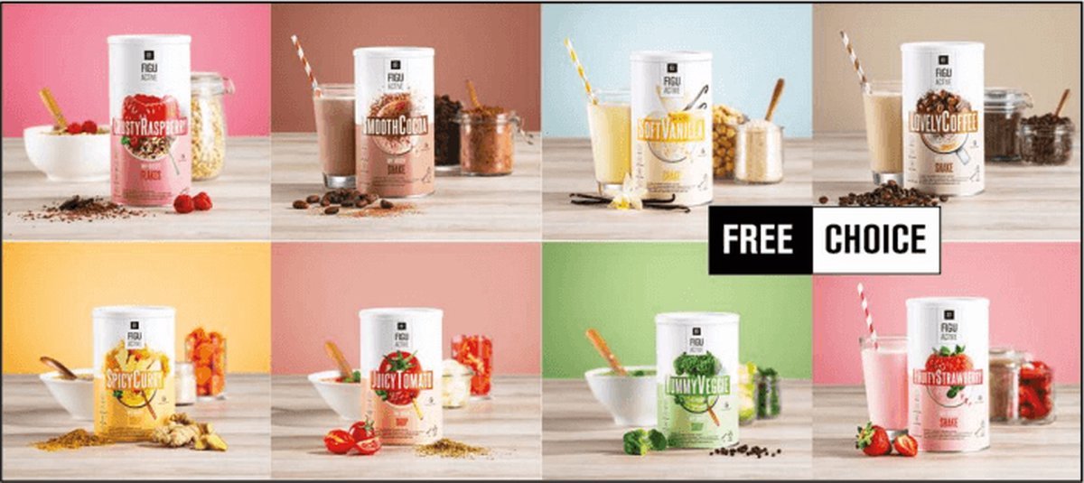 LR Bodymission pakket. 8 smaken afslank shakes(s), Soep(en) en flakes, LR FIGUACTIVE Sales Equipment Set
