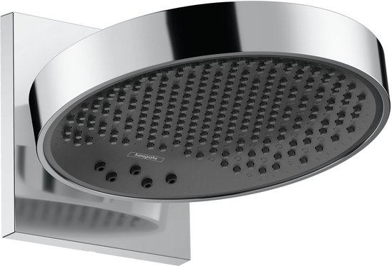 hansgrohe Raindance Alive Q - Hoofddouche met douchearm, Douchekop (210 x 340 mm), Regendouche met 2 jets (incl. PowderRain) voor wandmontage, met anti-kalk functie, chroom, 24550000
