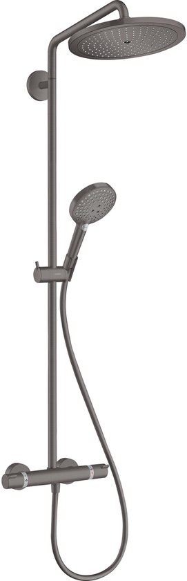 hansgrohe Croma Select S Showerpipe 280 1jet EcoSmart met douchethermostaat en handdouche 120 3jet Brushed Black Chrome