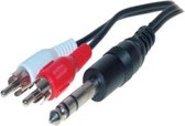 S-Impuls 6,35mm Jack - Tulp stereo audio kabel - 1 meter
