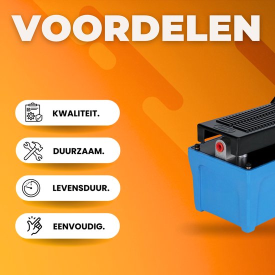 Hydraulische Lucht Pomp - Enkelwerkende cilinder - 10.000 PSI Voetpomp - Inclusief Accessoires - 1,7L — afbeelding 3