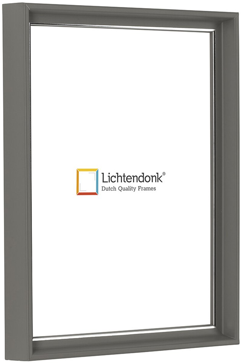 Lichtendonk Design Fotolijst - Grijs met Zilverlijn - Fotomaat 13x18 - Helder glas - Art.nr. 1075000513182