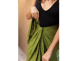 Sarong Effen - Handgemaakte Pareo – Dames Heren - One Size - Groen